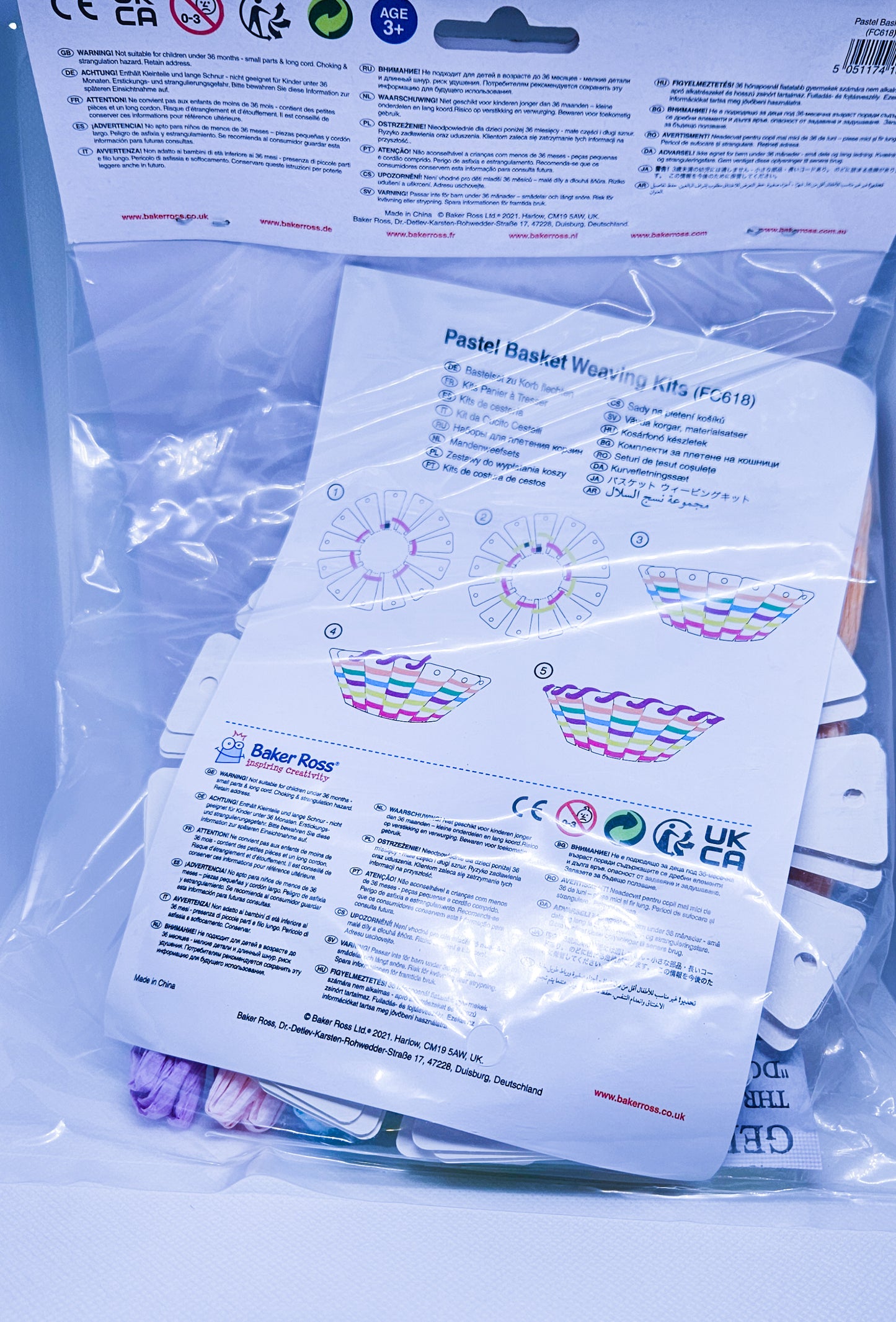 Kit împletit coșulețe pastel – set 4 bucăți