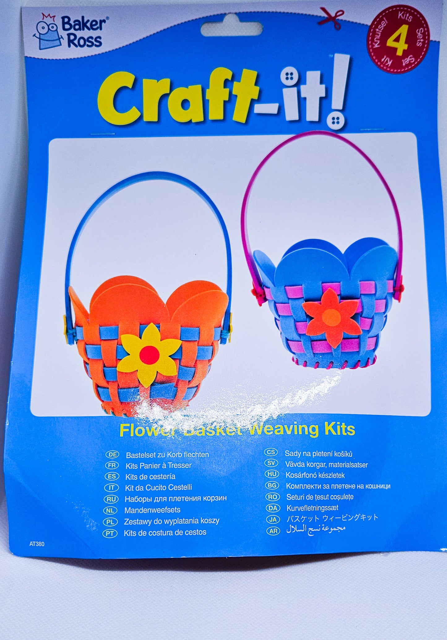 Kit împletit coșulețe din hârtie gumată – set 4 bucăți