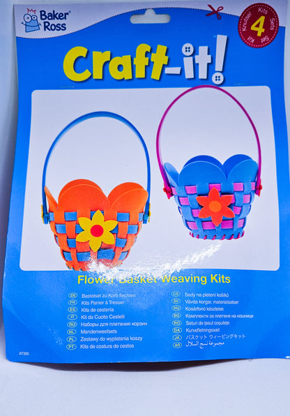 Kit împletit coșulețe din hârtie gumată – set 4 bucăți