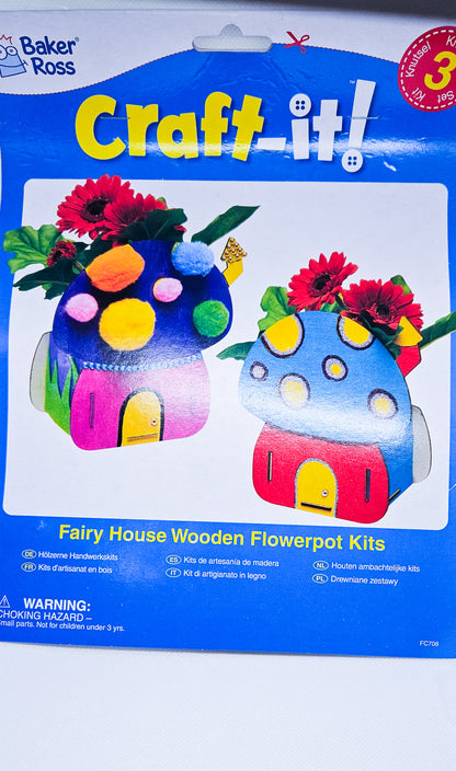 Set ghivece florale din lemn – Fairy House (3 bucăți)