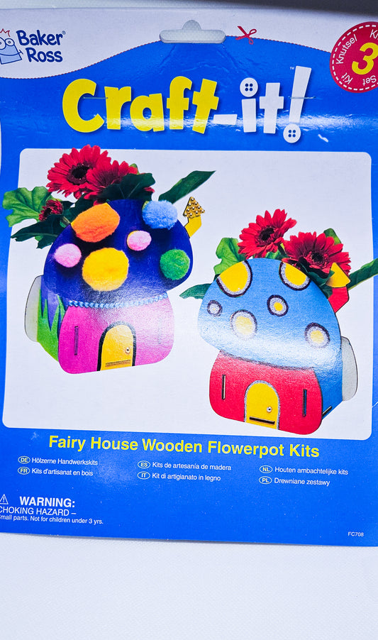 Set ghivece florale din lemn – Fairy House (3 bucăți)