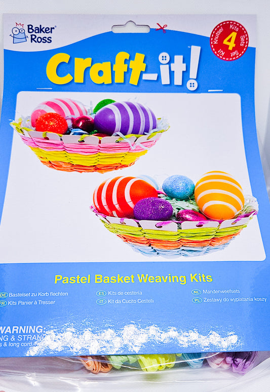 Kit împletit coșulețe pastel – set 4 bucăți